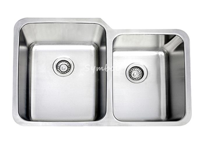 60/40 Stainless Steel Kitchen Sinks 10 Inch Deep 16 Gauge, SS-3221CL